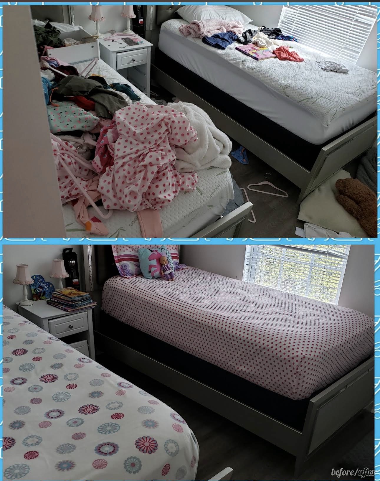 Before-and-after cleaning photo supplied by H & K